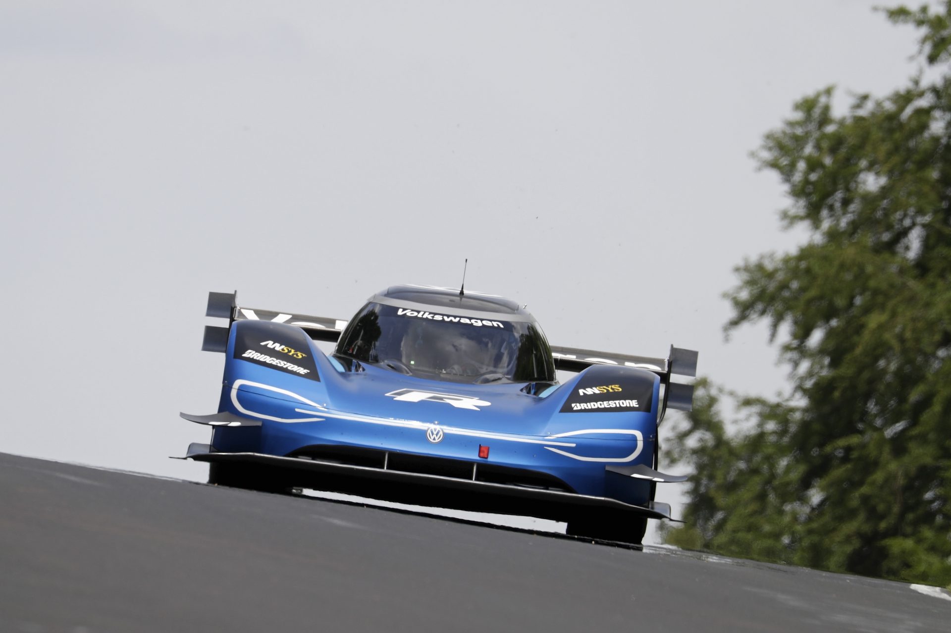 Romain Dumas (F) in the Volkswagen ID.R at the Nürburgring-Nordschleife chasing a new e-record